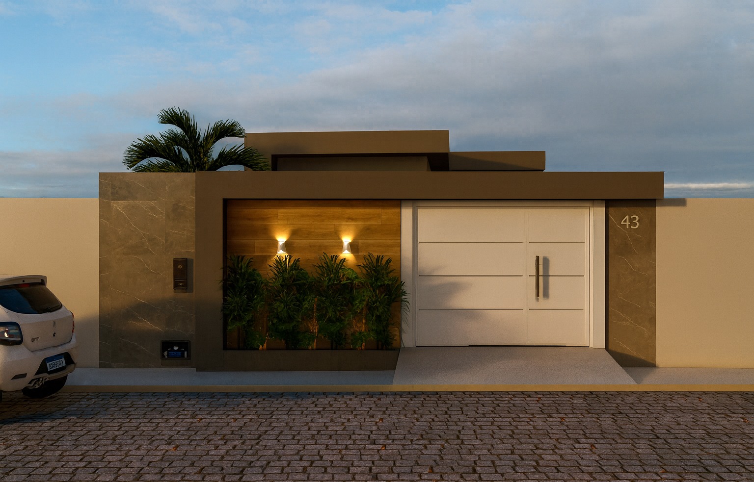 Projeto de fachada residencial no bairro Mangabeira